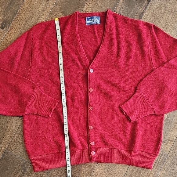 Vintage Arnold Palmer Robert Bruce Men’s Wool Burgundy Cardigan Sweater XL - Picture 6 of 10